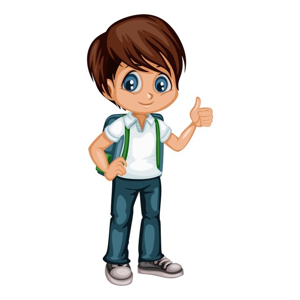 学校里男孩的孤立图片下载