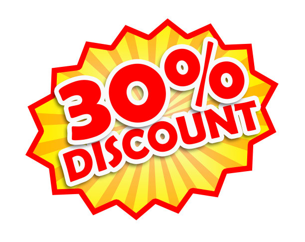 英文折扣贴纸百分之三十图片下载