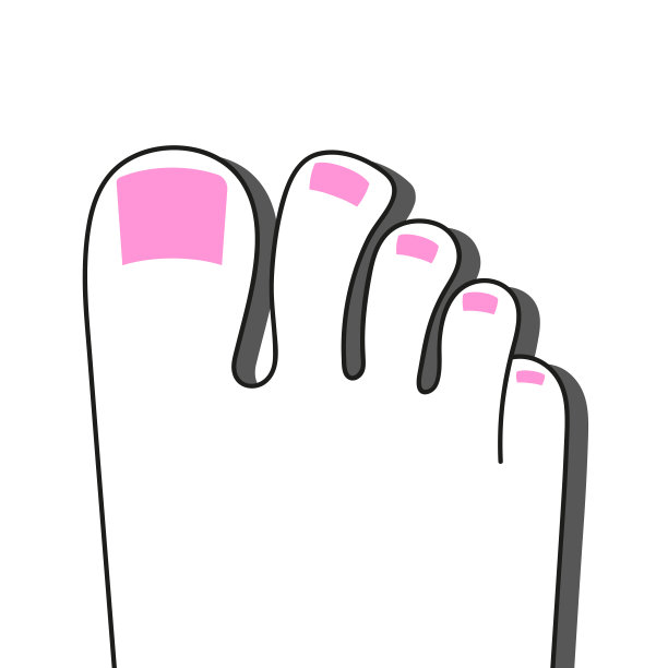足疗女性手指矢量插图的女性脚孤立在白色的背景图片下载
