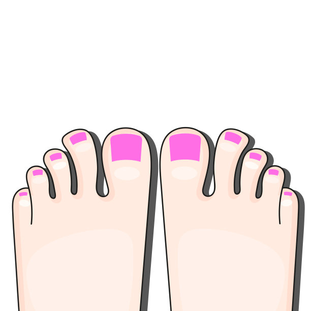 足疗女性手指矢量插图的女性脚孤立在白色的背景图片下载