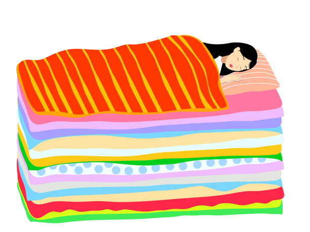 公主和豌豆童话矢量插图图片下载