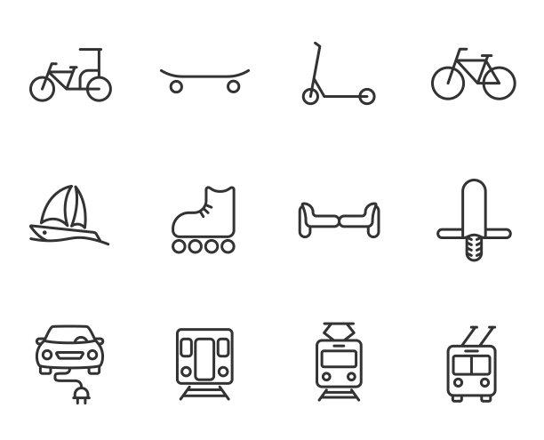 生态运输网络矢量图标图片下载