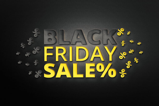 黑色星期五的促销和折扣题字设计模板在纸的背景。横幅商店，网络。3 d演示。图片下载