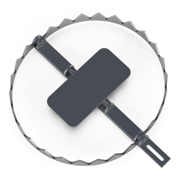 狩猎陷阱孤立在白色背景上。3 d渲染。图片下载