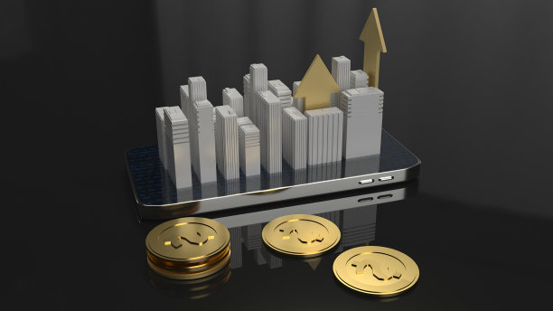 3D渲染建筑在手机上的财产概念。图片下载