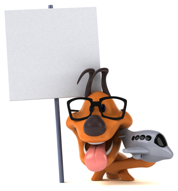 有趣的狗- 3D插图图片下载
