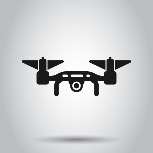 透明风格的无人机图标。飞行相机矢量插图在孤立的背景。飞行业务概念。图片下载