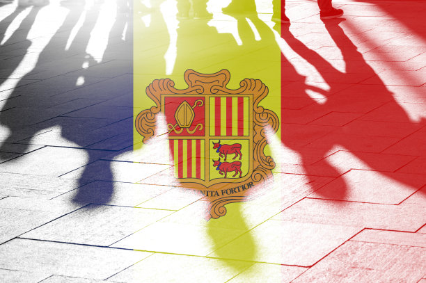 安道尔国旗和人的影子概念图片图片下载