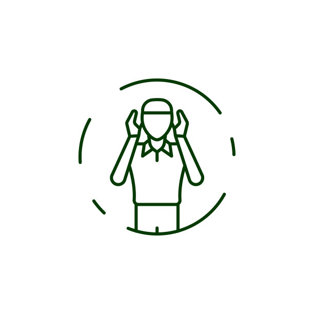 穆斯林男子祈祷塔比尔图标。祈祷人的元素线图标图片下载