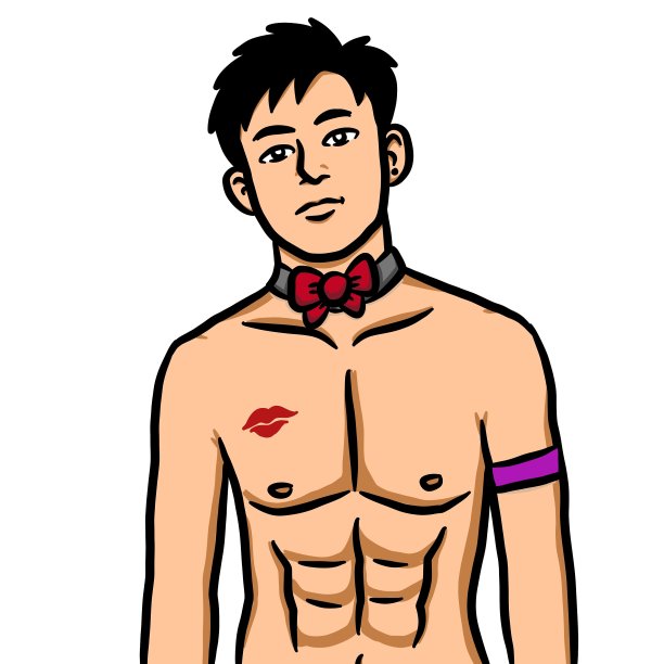 卡通性感男人在白色背景图片下载