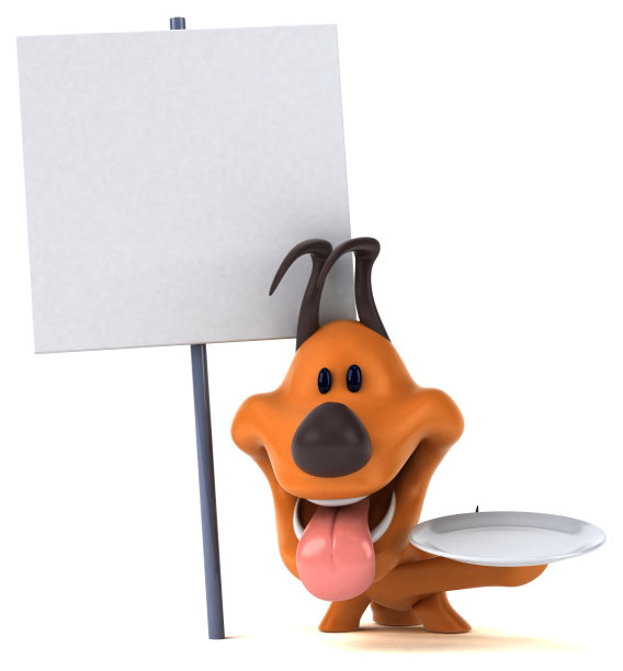 有趣的狗- 3D插图图片下载