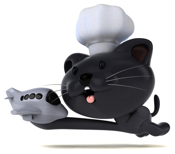 有趣的猫- 3D插图图片下载