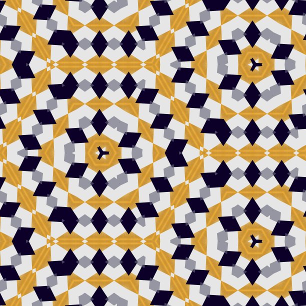 抽象彩色六角形正方形几何无缝图案对称万花筒时尚，设计图片下载