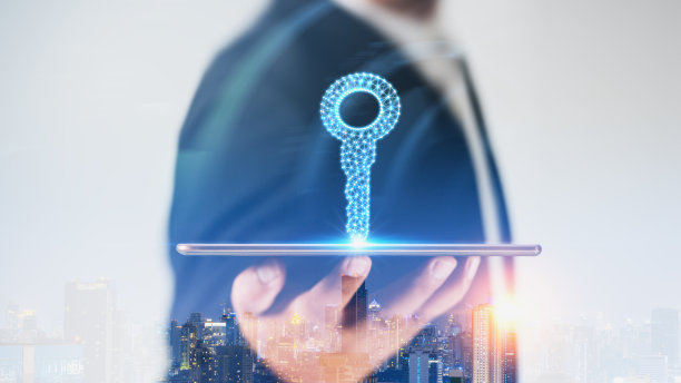 商人用成功的钥匙，成功的理念。图片下载