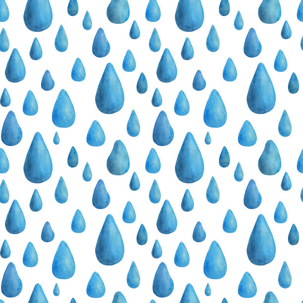 水彩雨无缝图案图片下载