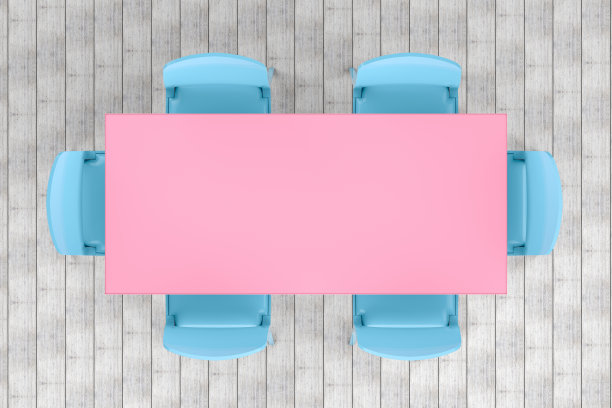 带椅子的会议桌，简约的概念图片下载