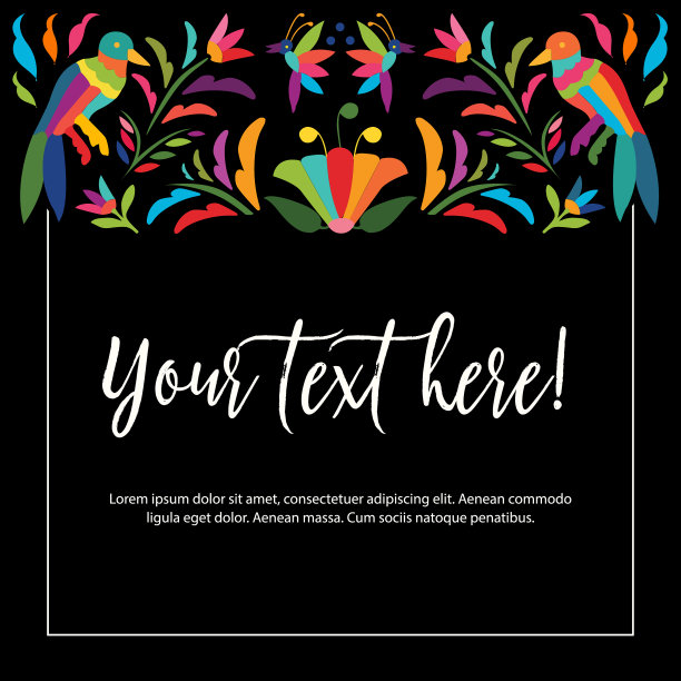 墨西哥刺绣风格构成图片下载