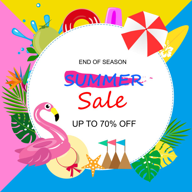 夏季销售矢量图图片下载