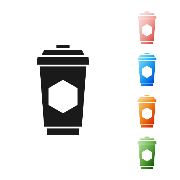 白色背景上孤立的蜂蜜图标红茶杯。甜蜜的天然食品。设置图标丰富多彩。矢量图图片下载