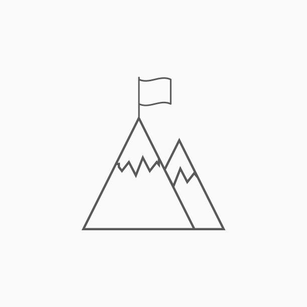 山顶有旗帜图标图片下载