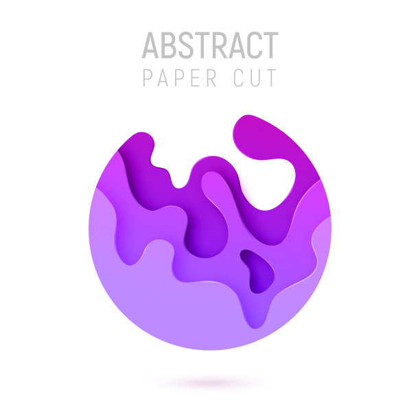 横幅与3D抽象剪纸剪纸波和背景与最流行的颜色质子紫色。矢量设计布局的业务演示文稿，传单，海报和邀请。图片下载