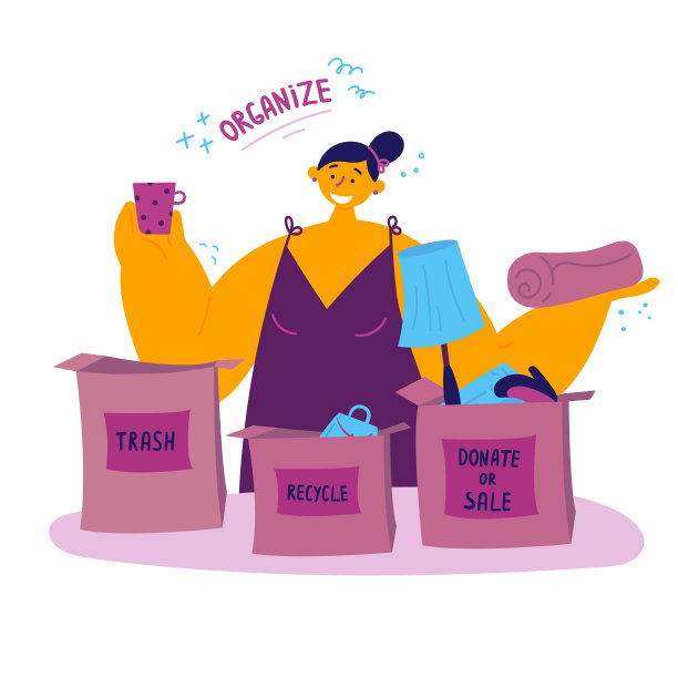 这个女人整理她的东西和整理空间图片下载