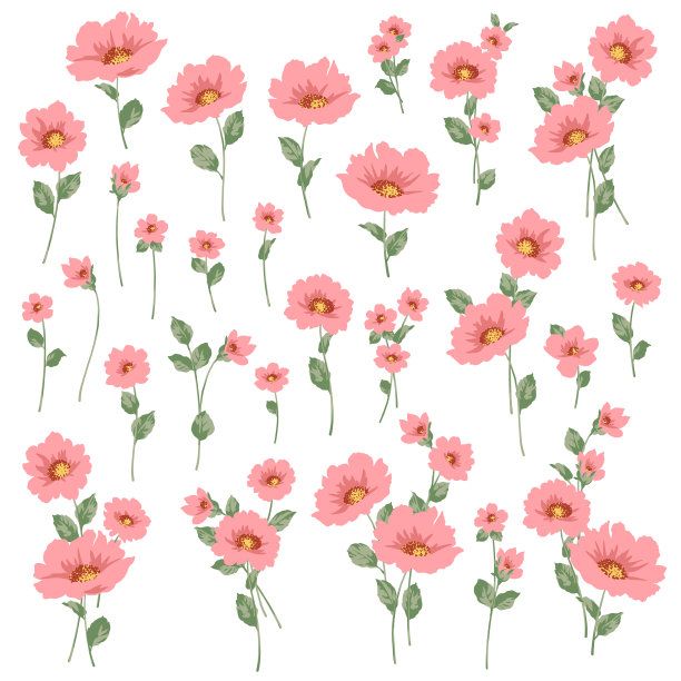 美丽花朵矢量素材图片下载