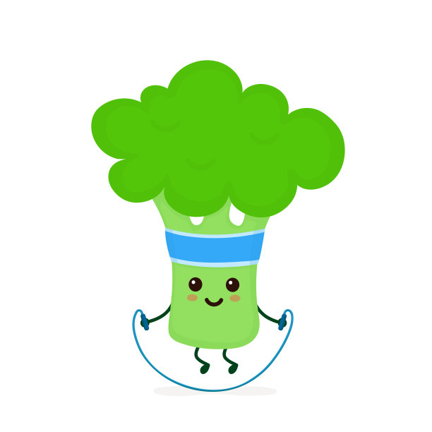 可爱的微笑快乐坚强的西兰花图片下载