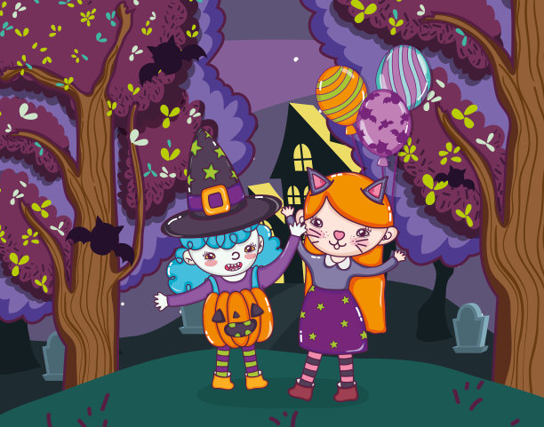 万圣节孩子们的漫画图片下载