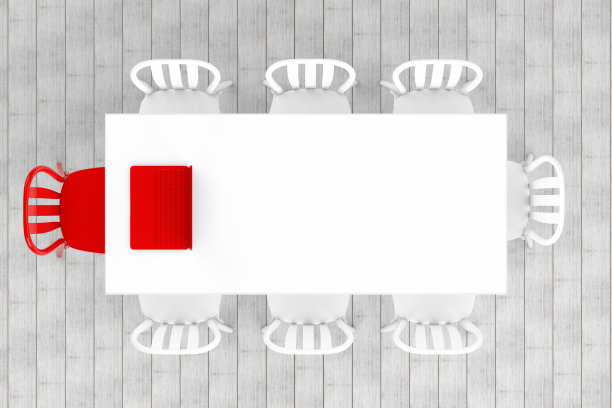 带椅子的会议桌，简约的概念图片下载