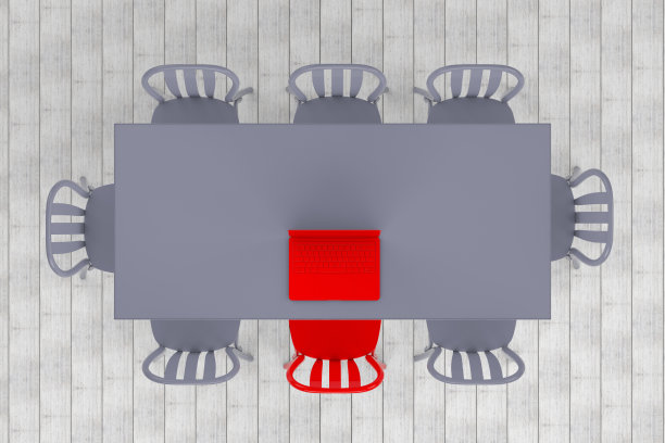 带椅子的会议桌，简约的概念图片下载