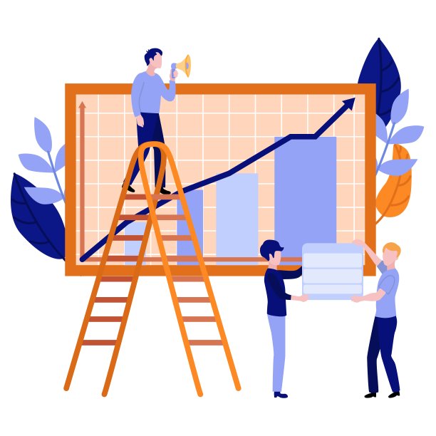 带扬声器的矢量人在条形图附近图片下载