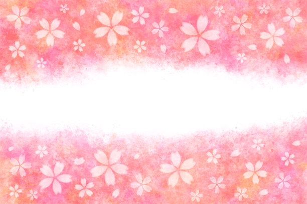 日本新年粉色樱花抽象上自然水彩手绘背景，矢量插画图片下载