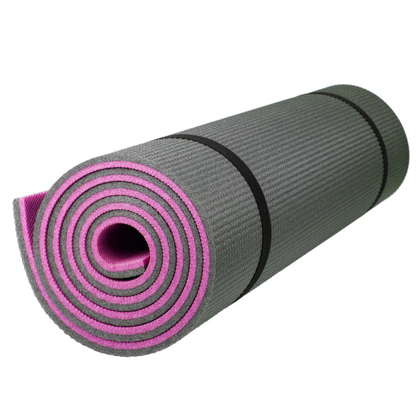 粉色的健身垫，隔离在白色图片下载