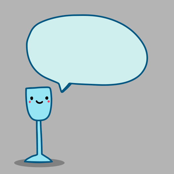 会说话的酒杯里的酒卡通风格的插图演讲泡泡图片下载