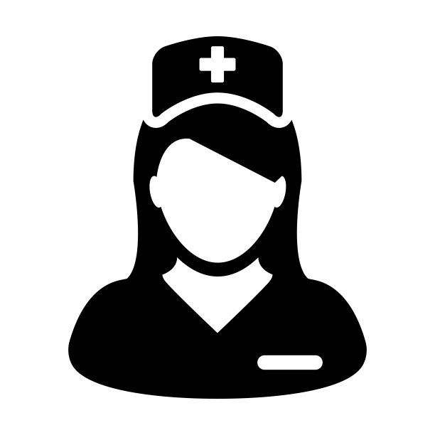 护士图标矢量女性人物头像，带有听诊器，用于字形象形图中的医疗咨询图片下载