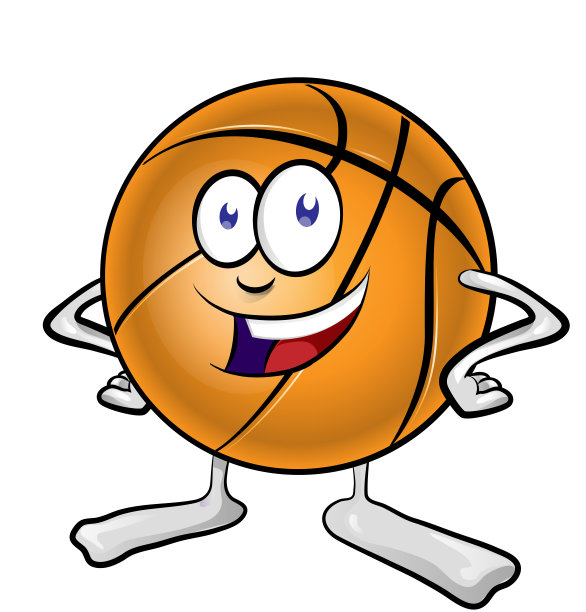 有趣的篮球吉祥物卡通。矢量图图片下载