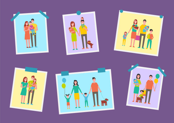 家庭快乐的父母图片矢量插图图片下载