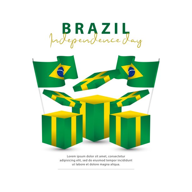 巴西独立日矢量模板。设计横幅，贺卡或印刷。印刷图片下载