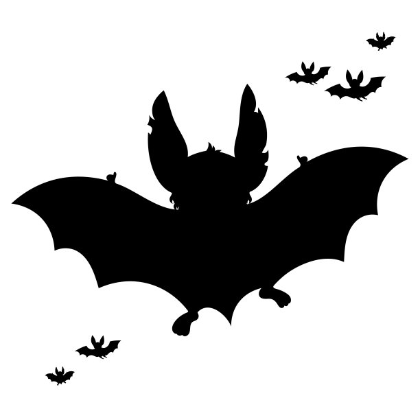 可爱的蝙蝠剪影。矢量插图。图片下载