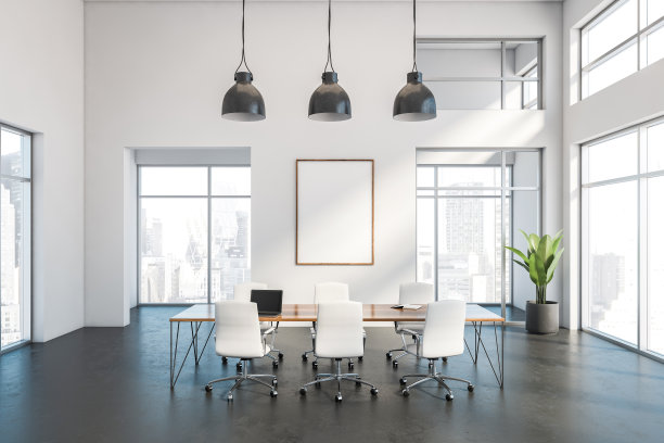 白色会议室内设海报图片下载