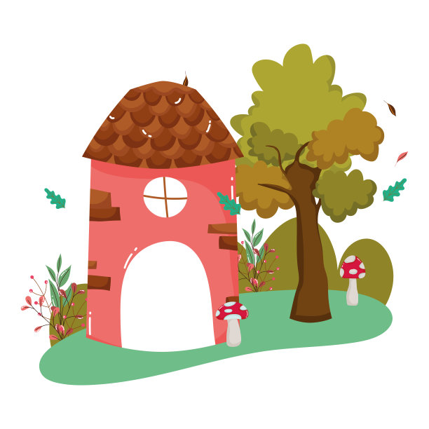 童话设计的孤立房子图片下载