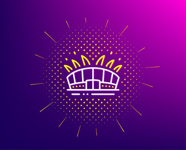 竞技场体育场线图标。运动情结的星座。冠军的建筑。向量图片下载