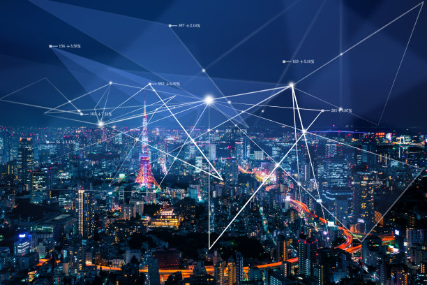 智慧城市与通信网络概念图片下载