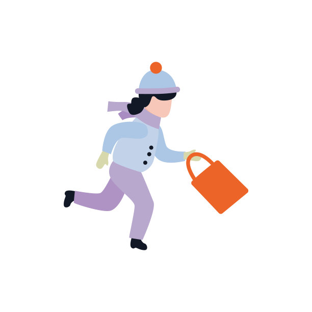 矢量扁平女孩与礼品盒图片下载