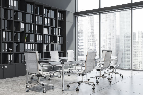 黑色书柜会议室角落图片下载