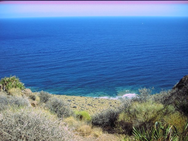 卡波德加塔自然公园的风景，阿尔梅里亚，西班牙图片下载