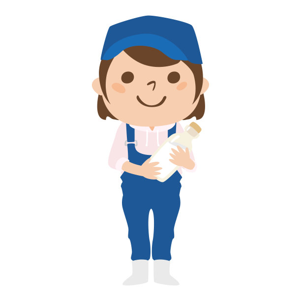 一个微笑着的奶农。职业说明。图片下载