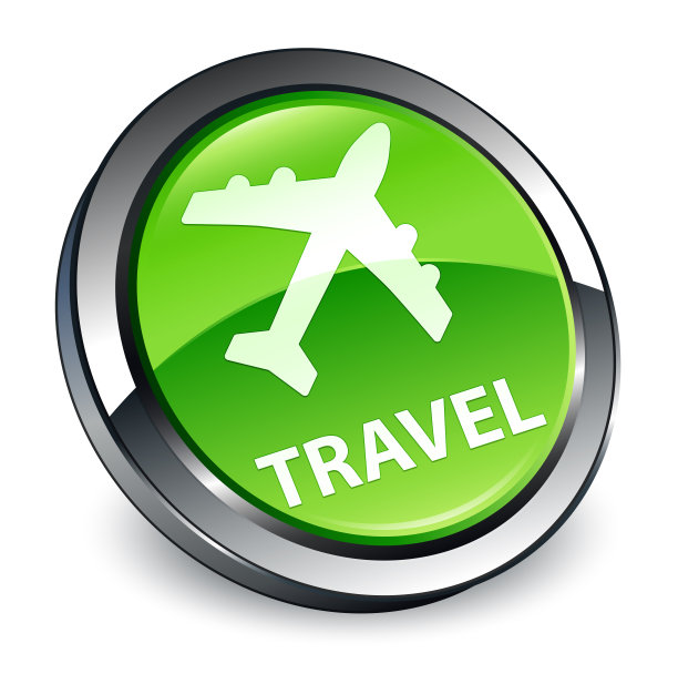 旅行(飞机图标)3d绿色圆形按钮图片下载