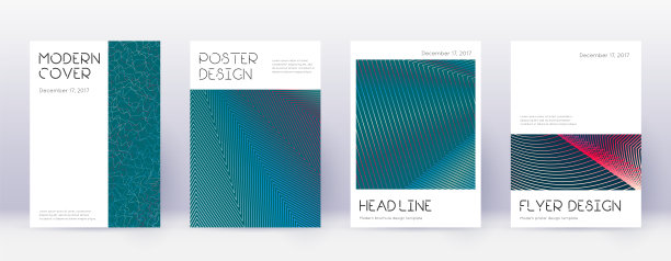 最小的手册设计模板集。红色的抽象图片下载